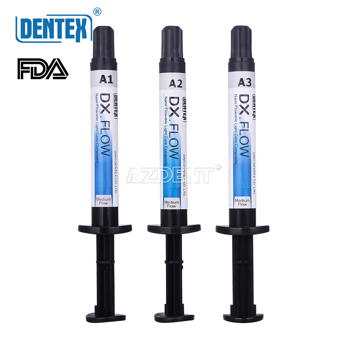 DX.FLOW Dental Flowable Light Cure Composite Resin Medium Flow A1/A2/A3 3g