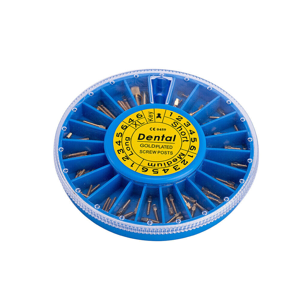120Pcs/Box Dental Screw Post Kit Silver/Gold Plated/Titanium Endo Conical Pins