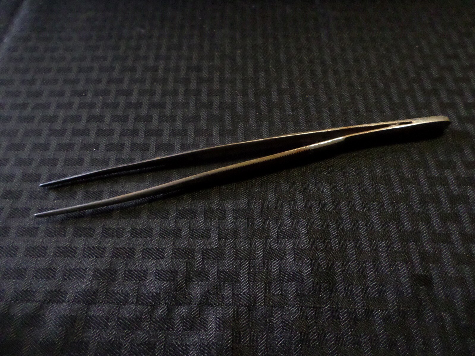 Laboratory Chrome 10” Blunt-Tip Straight Serrated Tweezer Forceps 1” Length Grip