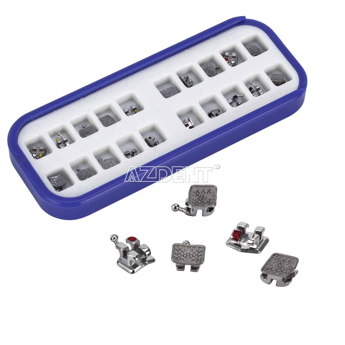 AZDENT Orthodontic Bracket Dental MIM Monoblock Braces Mini Roth.022 345 Hooks