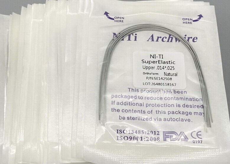 Dental Orthodontic Arch Wire Super Elastic Niti Round Rectangular Natural Form