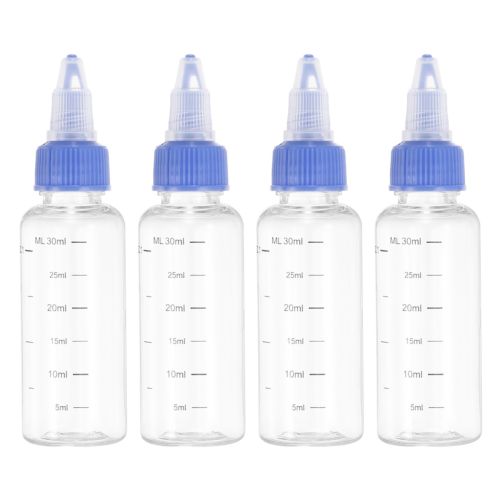 30 ml/1 OZ Squeeze Bottles with Twist Cap, 4 Pcs Dispensing Bottle, Transparent