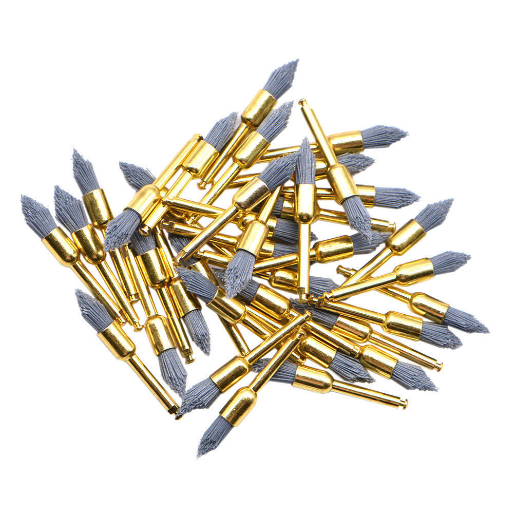 50Pcs Dental Silicon Carbide Polishing Polisher Prophy Brushes Shape Type 2.35mm
