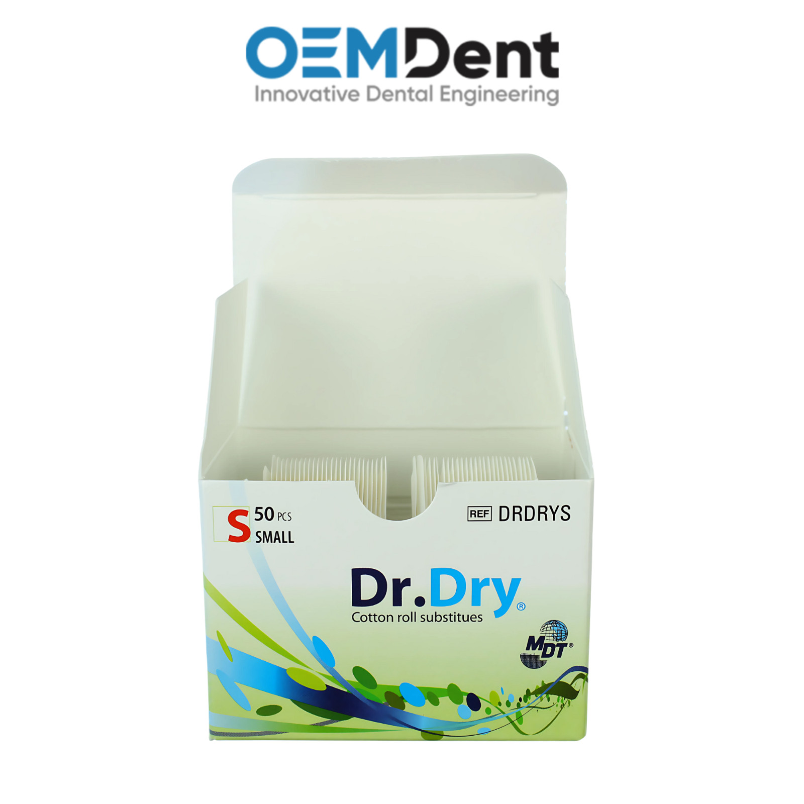50pcs MDT Dr.Dry Cotton Roll Substitute Pads Moisture Control Absorbs Saliva