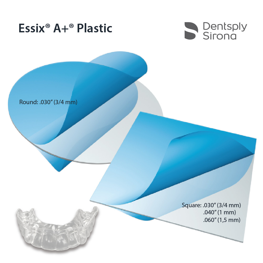 ESSIX A+ VACUUM FORMING SHEETS 5″ Retainer SQUARE .040″ 1 mm Box 100