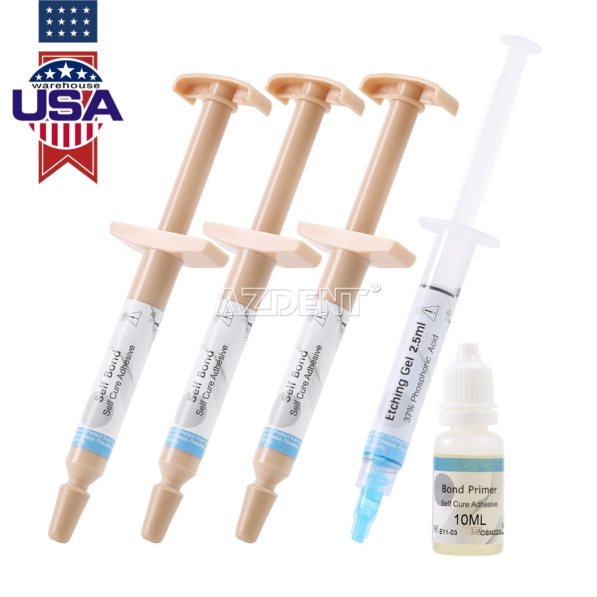 Dental Orthodontic Adhesive Light Cure Band Cement Shade Blue Glue Kit for Brace