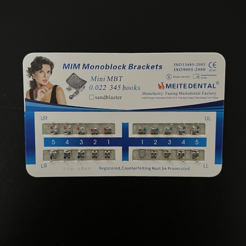 10Sets Dental Orthodontic Brackets MIM Monoblock Mini Roth/MBT 022/018 345 Hooks