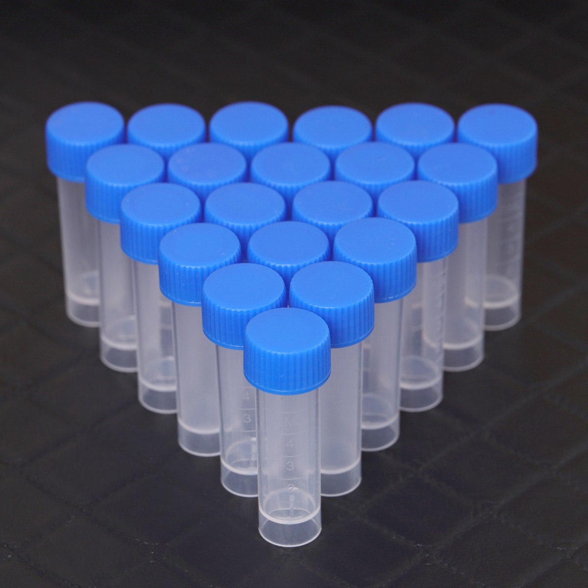 20/10pcs 5ml Chemistry Graduated Plastic Test Tubes Vials Seal Caps Pack