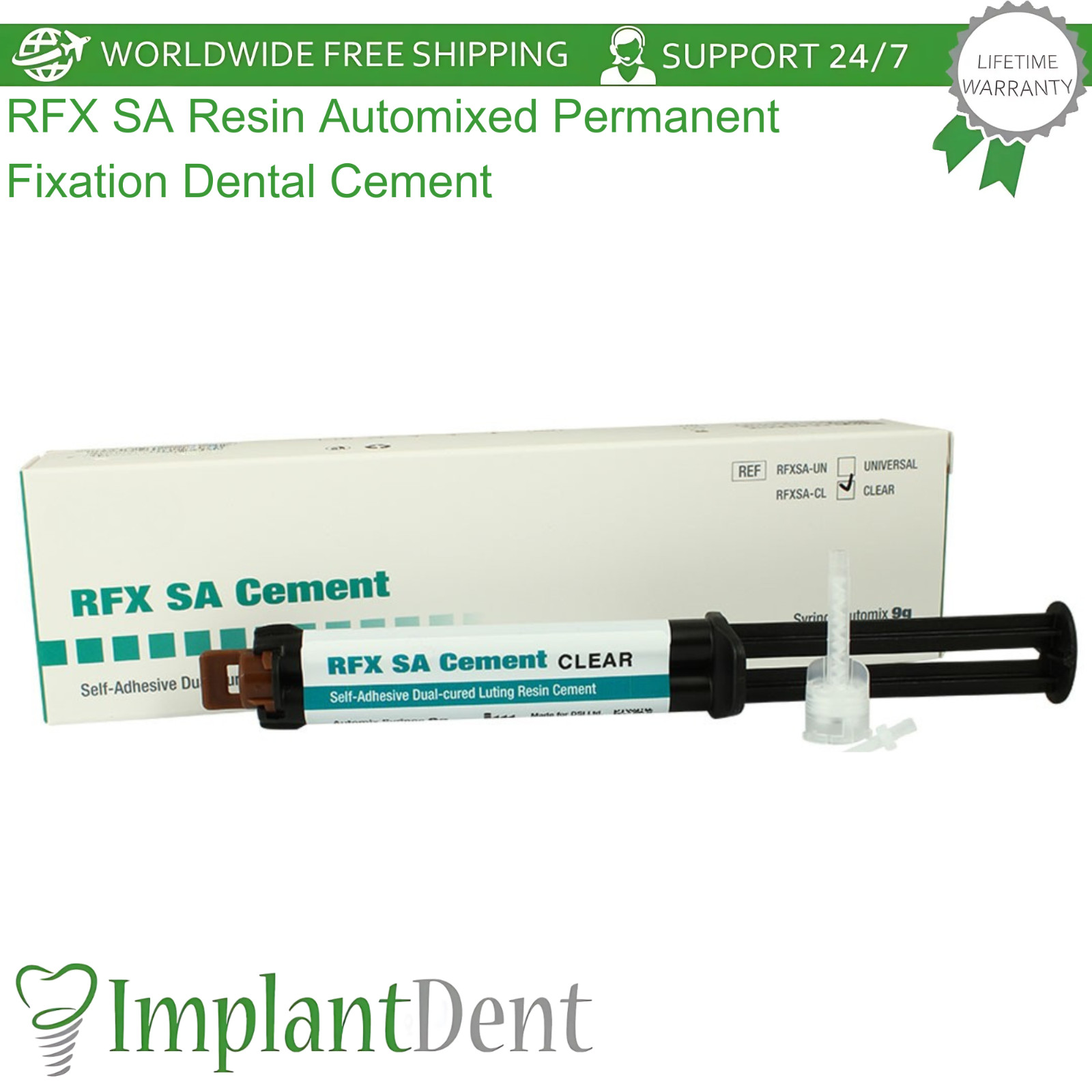 RFX SA Resin Automixed Permanent Fixation Dental Cement Light Cure & Self Cure
