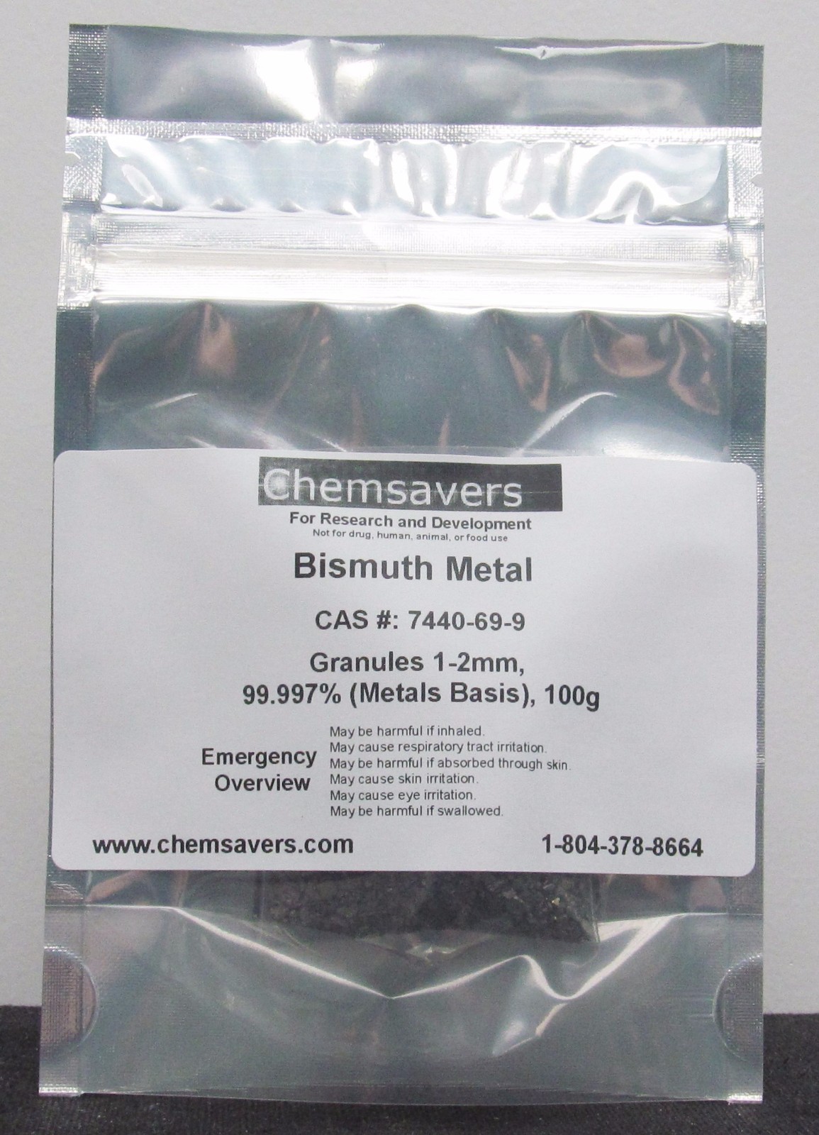 Bismuth Metal, Granules 1-2mm, 99.997% (Metals Basis), 100g