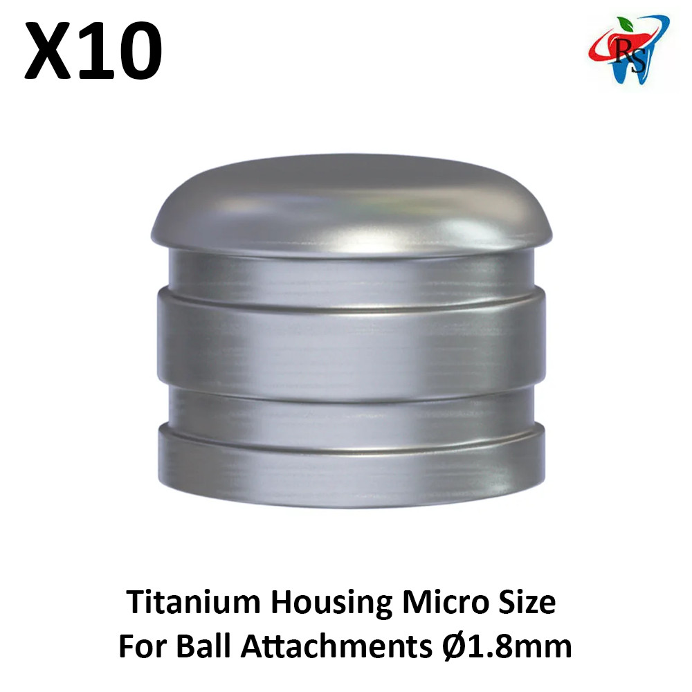 10pcs Dental Titanium Housings Caps Micro Size For Ball Attach ments Ø1.8mm