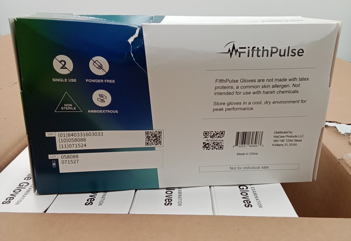 FifthPulse Black Disposable Nitrile Gloves Large, 10 Boxes, 1000 Count, Large