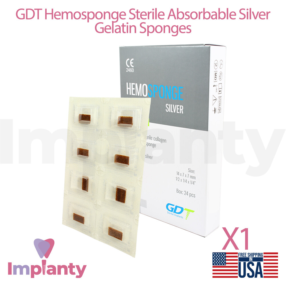Silver Gelatine Haemostatic Sponge Collagen Dental Sterile Absorbable Sur gical