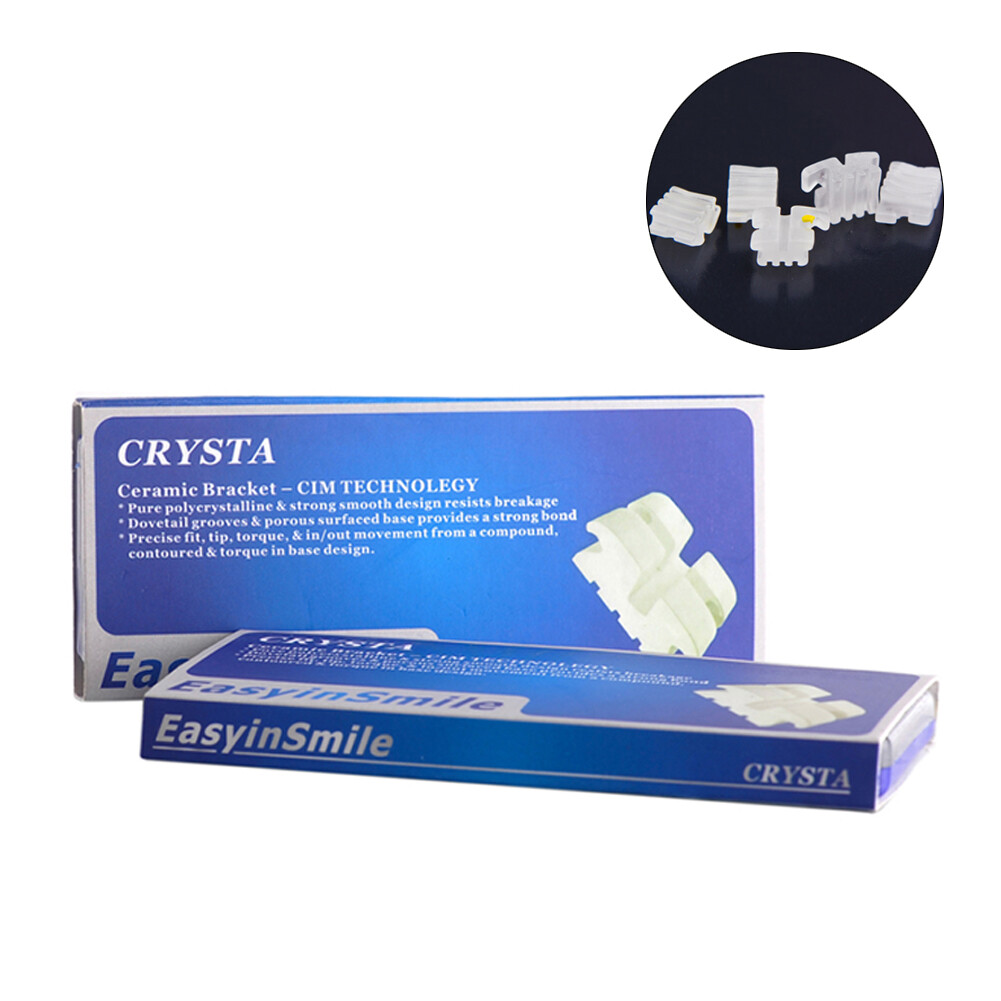 1/10Pk Orthodontic Ceramic Brackets Roth/MBT 022 3/345 Hooks Dental Clear Braces