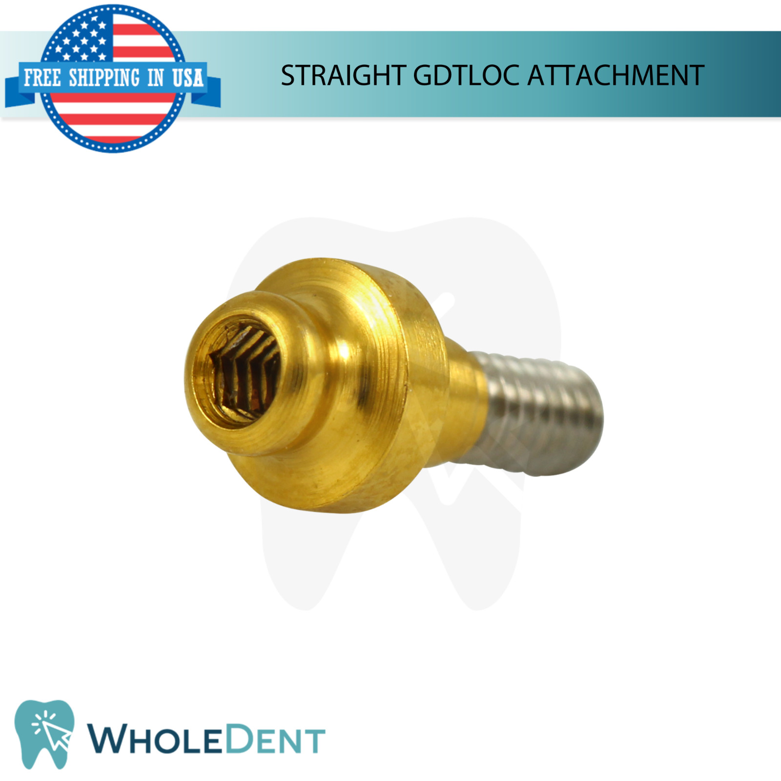 5x Straight GdtLoc Overdenture Attachment Ø4.2mm Int Hex System 2.42mm Lab