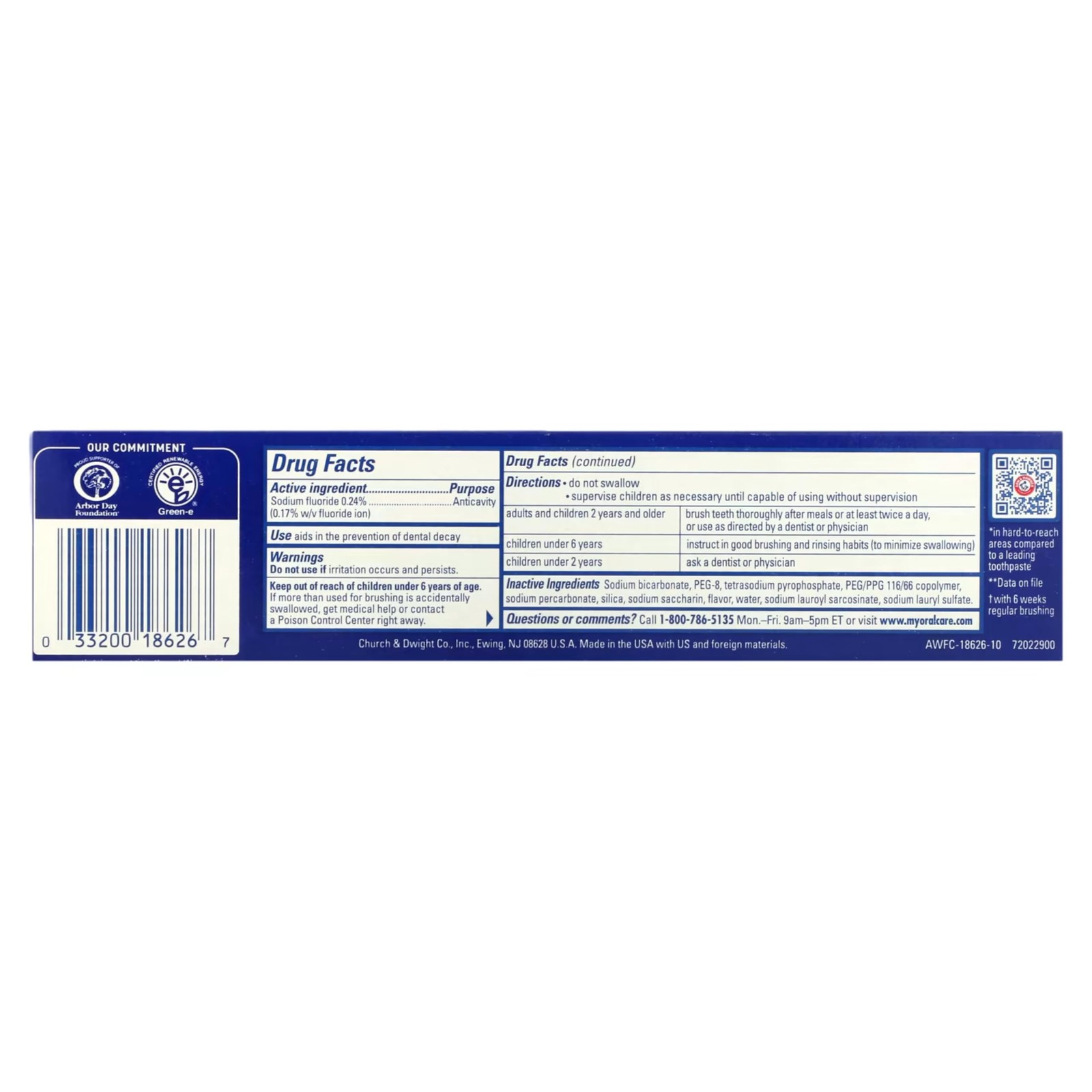 Arm & Hammer Advance White Extreme Whitening Toothpaste – 6 Ounce (Pack of 6)