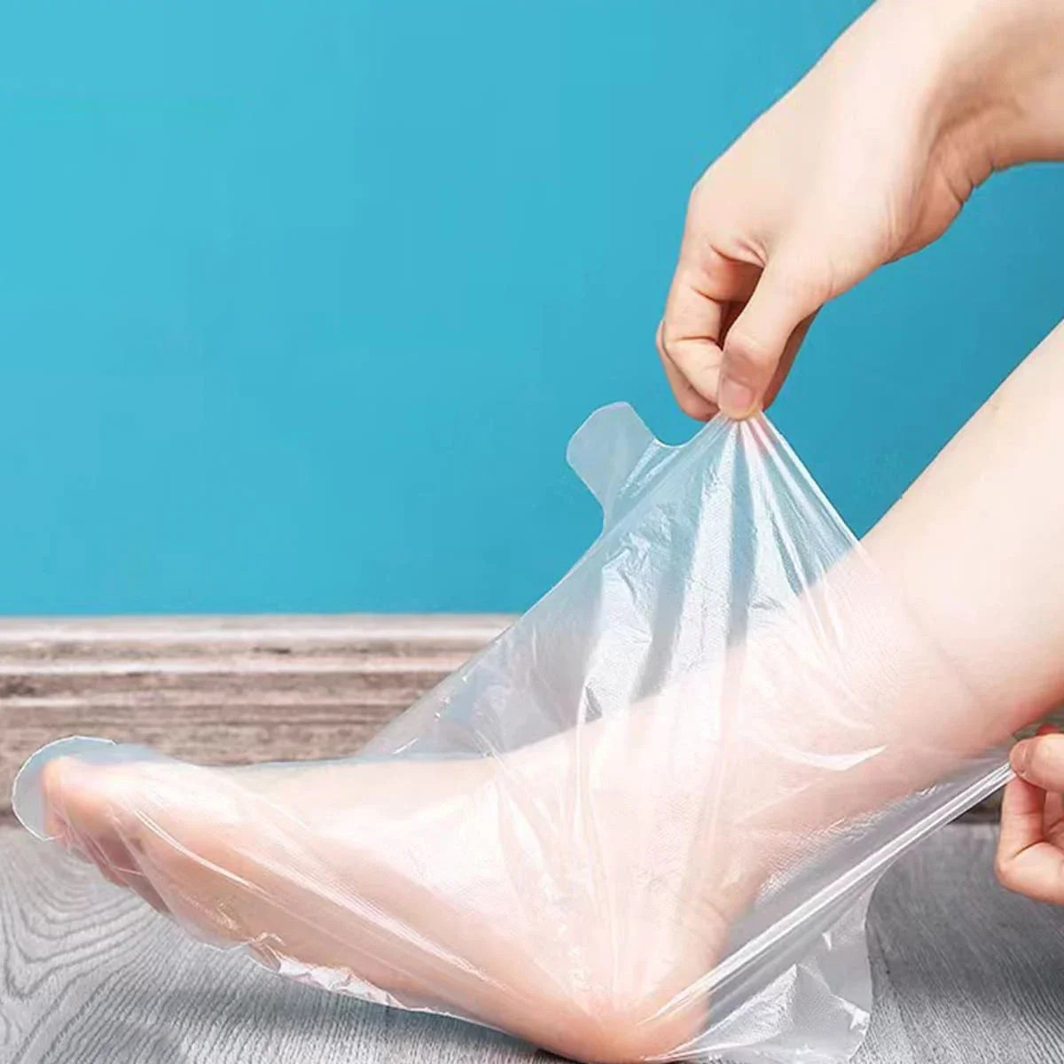 100 Pcs Disposable Foot Mask Cover Transparent Waterproof