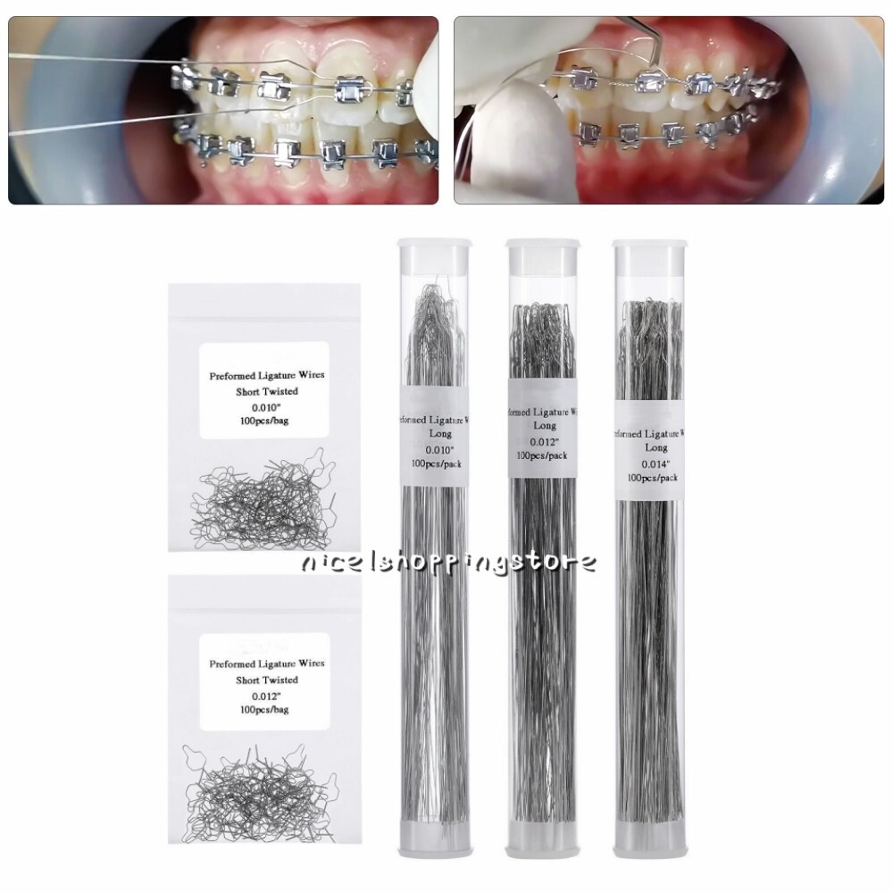 Dental Orthodontic Preformed Ligature Wires Long/Short/Twisted 0.08/0.10/0.12