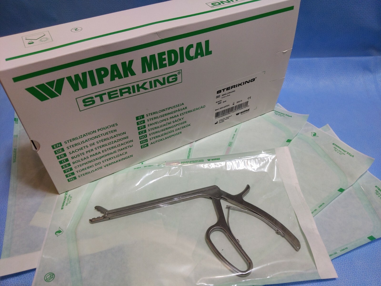 WIPAK STERIKING Self-Sealing Sterilization Pouch 200pcs REF SS5A ~ 7.5×13″ 10/22