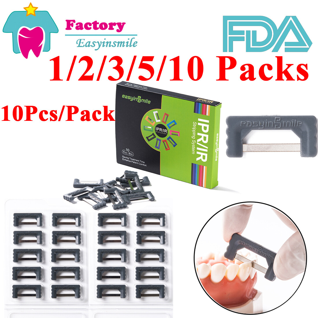 10XDental IPR Strip Orthodontic Interproximal Reduction Strip enamel Polish Kits