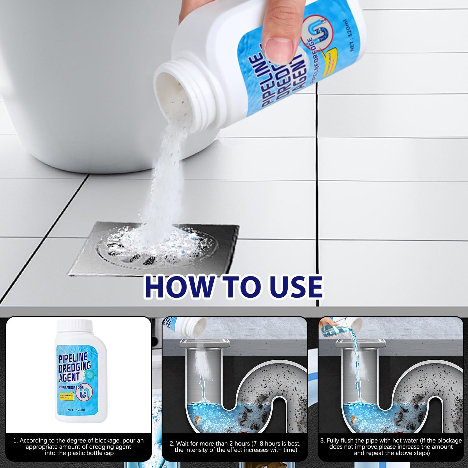 Powerful Pipe Dredging Agent,Pipeline Agent,Powerful Quick 1Pc