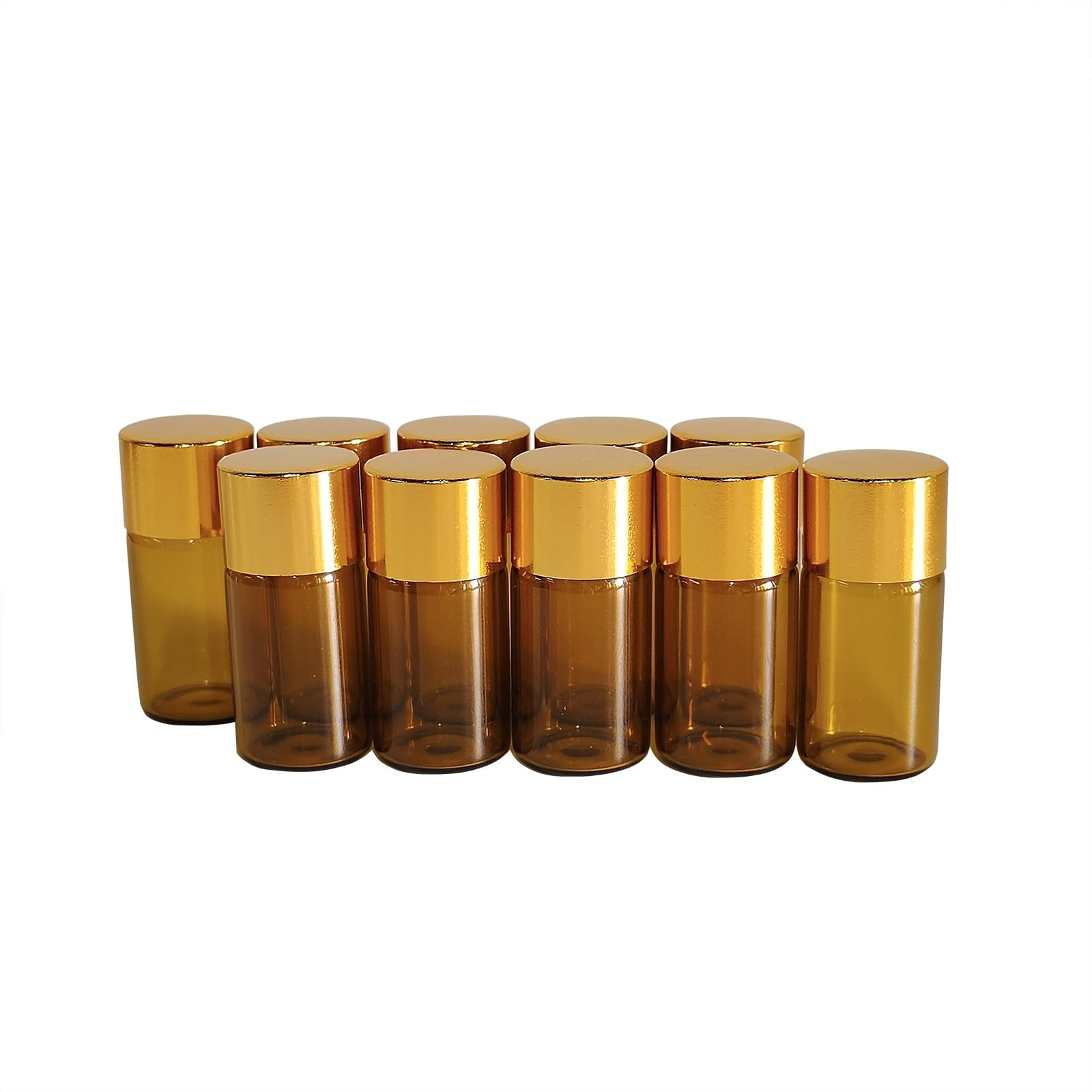 3ml Amber Mini Essential Oil Sample Bottles with Orifice Reducers Container