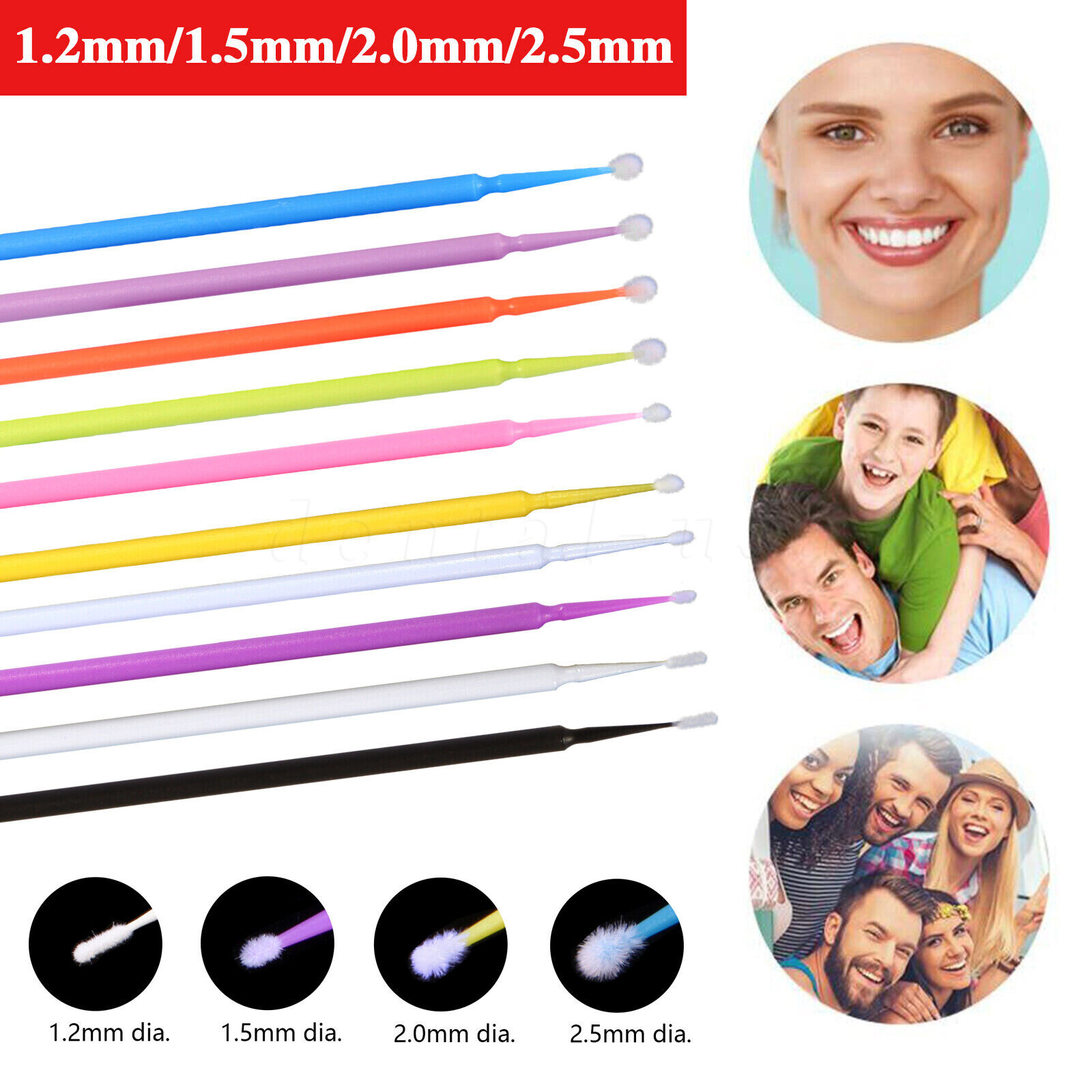 Micro Brushes Applicators Microbrush Dental (Regular,Fine,Super Fine) 10 colors
