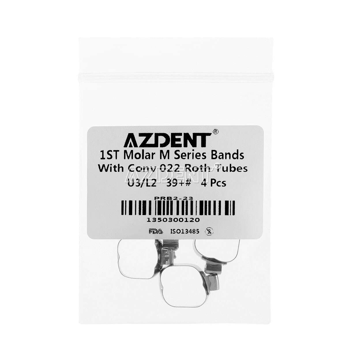 4Pcs Dental Ortho 1st Molar Buccal Tube with Bands Conv Roth.022 35#-40+#
