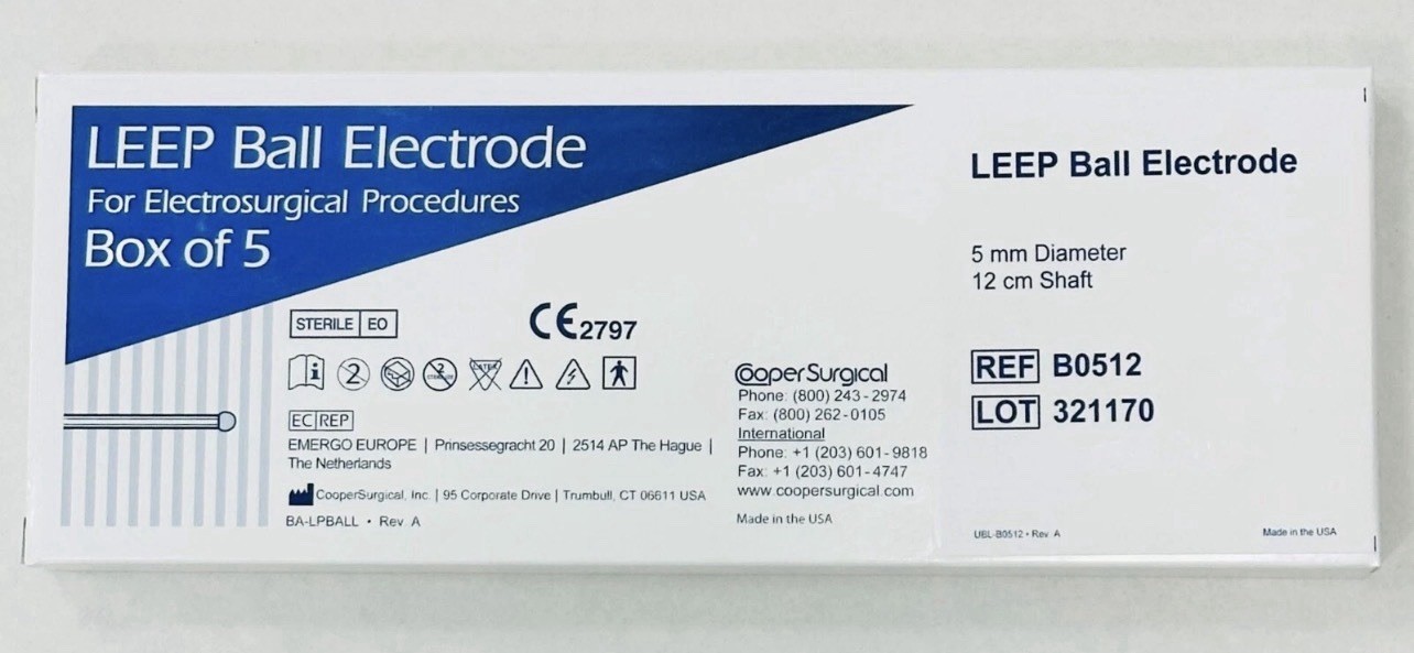 *5-Pieces* Cooper Surgical LEEP Ball Electrode 5mm Diameter 12cm Shaft B0512