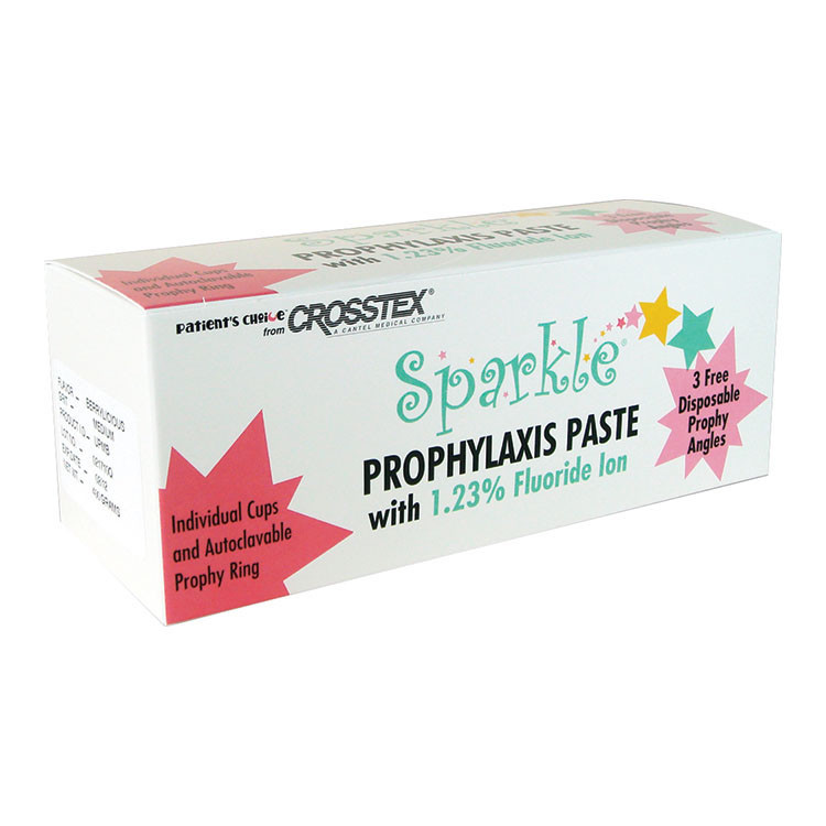 200/Pk Crosstex Sparkle Prophylaxis Paste with 1.23% Fluoride Ion All Flavors