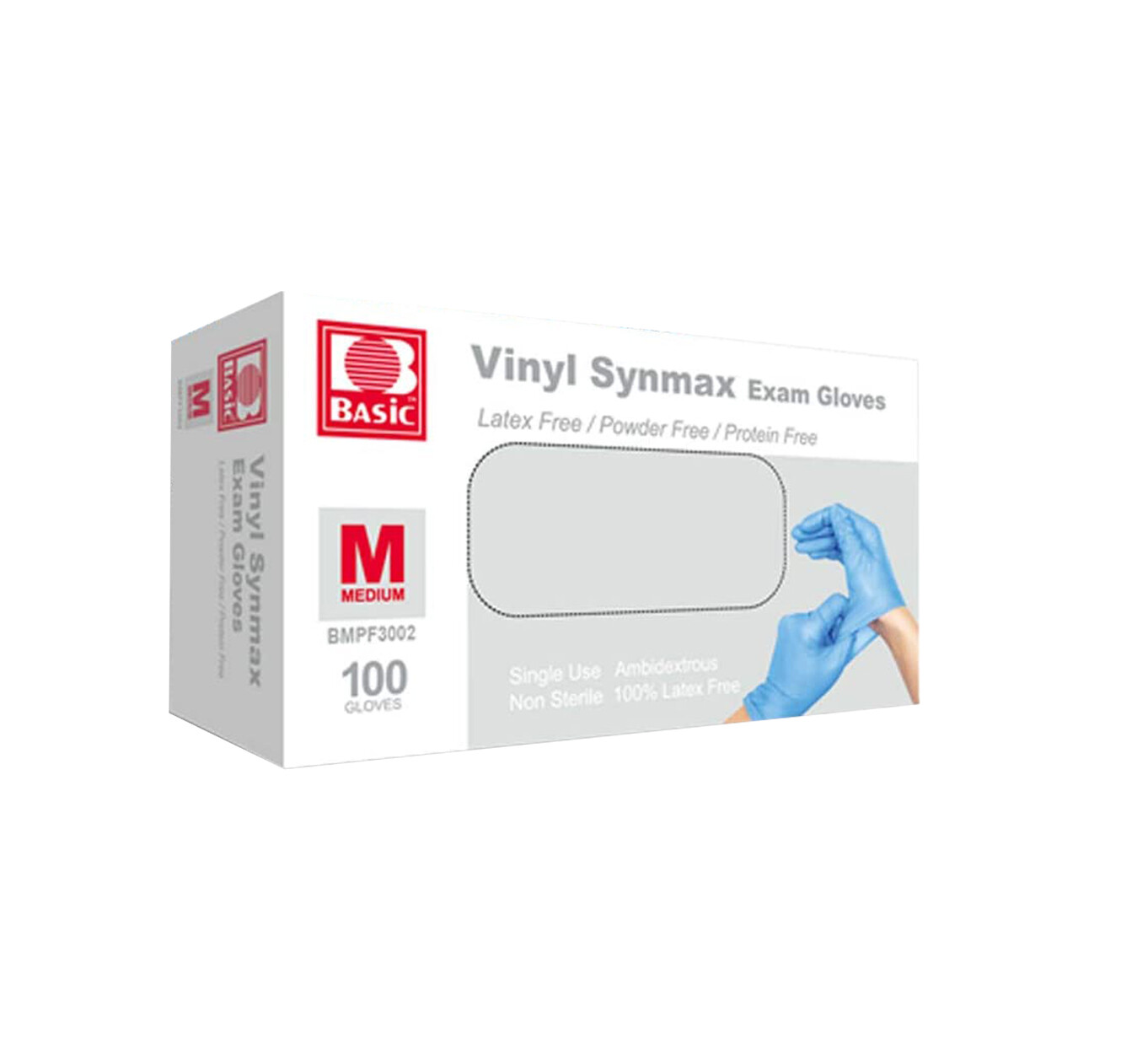 1000PCS Basic Blue Vinyl Synmax Exam Gloves M-SIZE