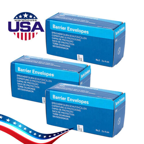 Dental X-Ray Film Phosphor Plate Protective Pouch Barrier Envelopes Size 2 USA