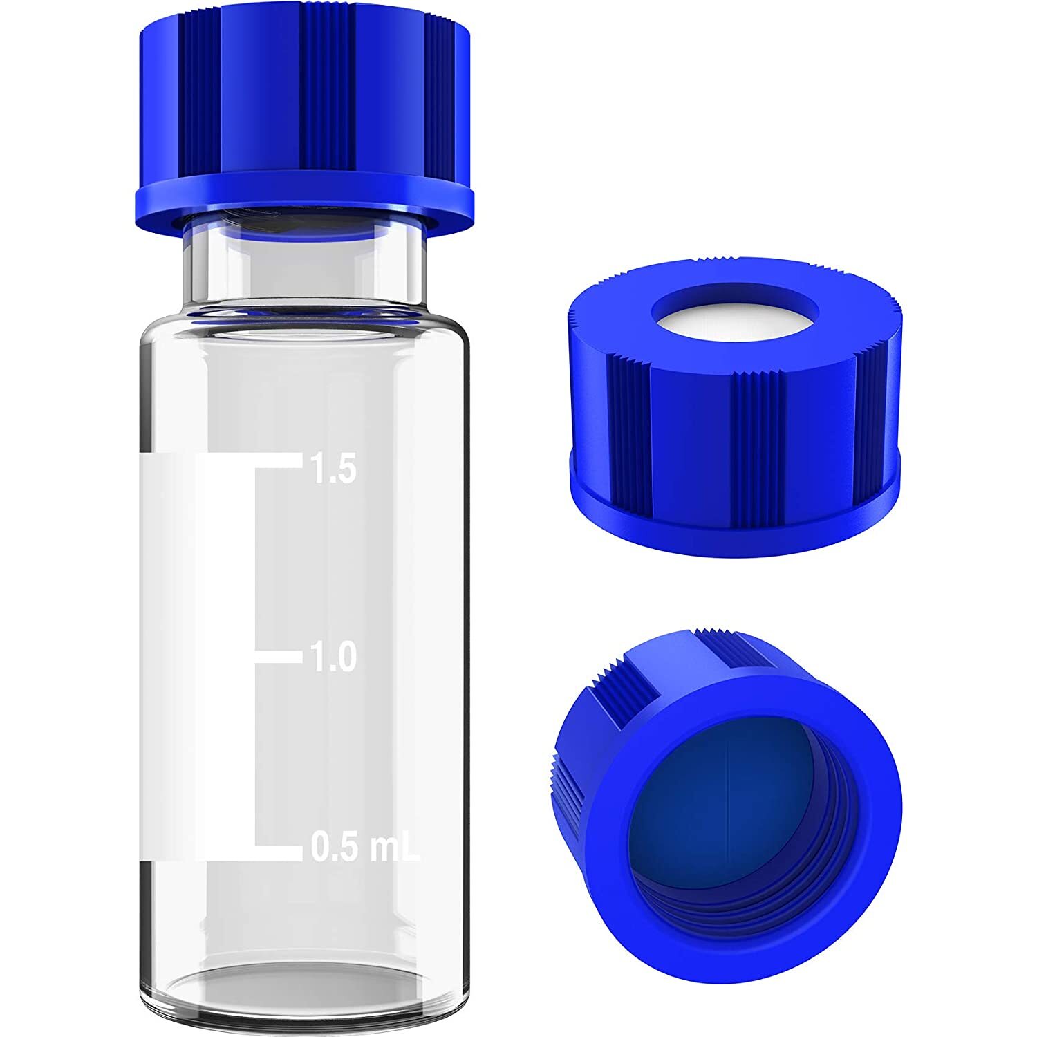 1000x HPLC 2mL Clear Autosampler Vials Screw Caps 9-425 Glass Bottle Write Spot