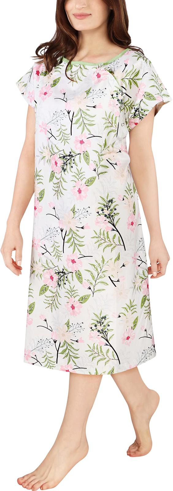 Utopia Care Women’s Hospital Gown Soft Comfortable Small-Medium, Floral Grey