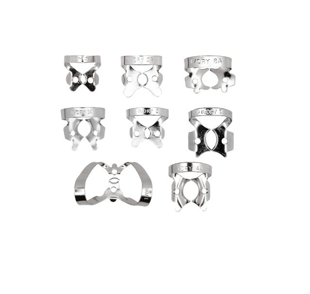 Ivory Rubber Dams Clamps Stainless Steel by Kulzer All Sizes