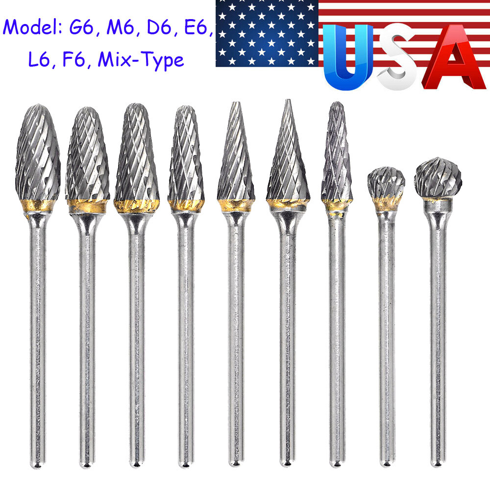 10/20Pcs Dental Lab Burs Tungsten Carbide Polishing & Finishing Drills 2.35mm HP