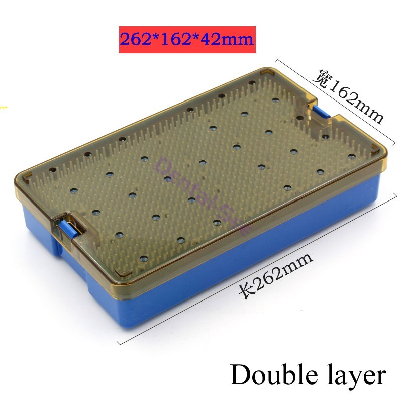 Sterilization Tray Case Box Autoclave with Silicone Pad for Surgical Instruments
