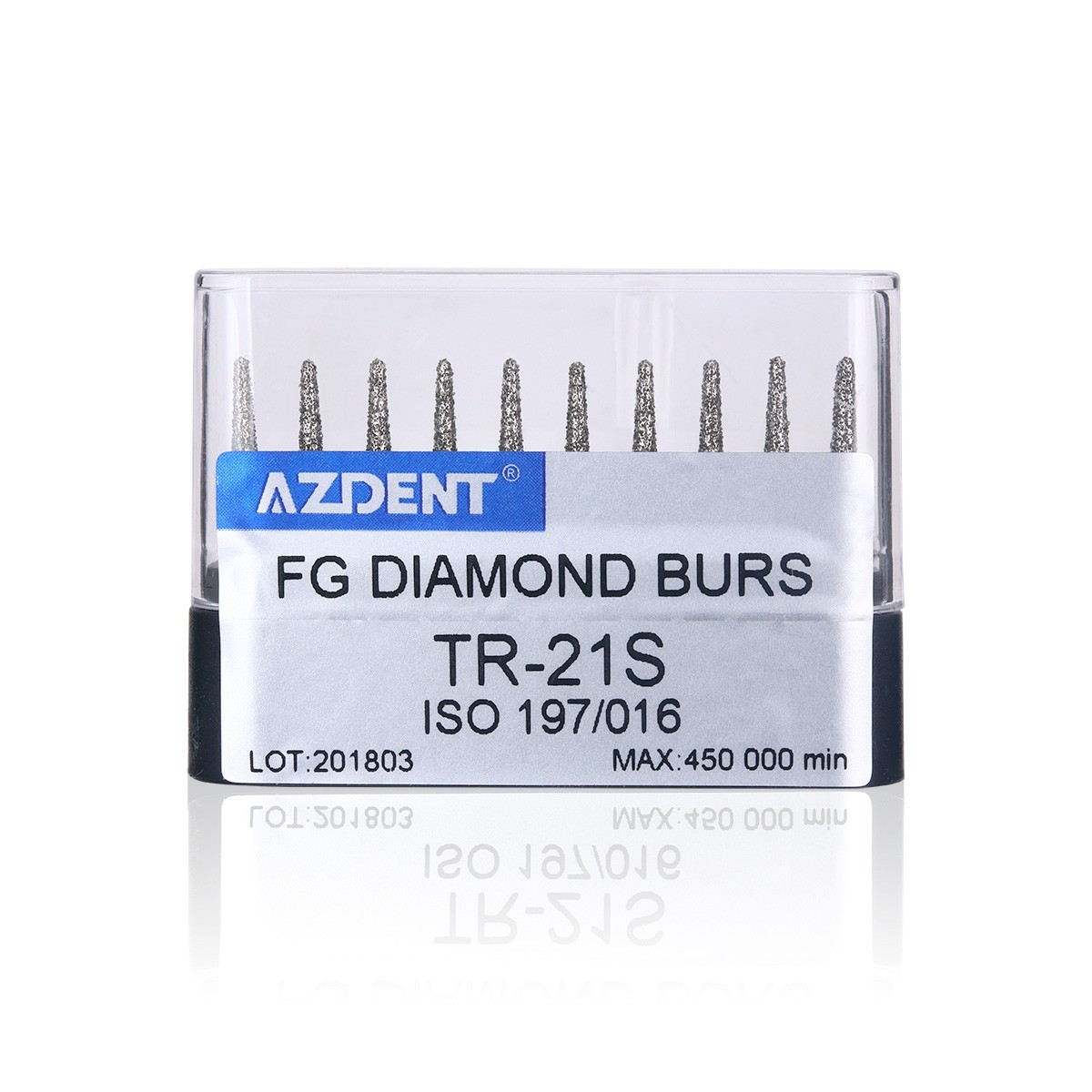 10pcs Dental Diamond Burs TR-21S Abrade Crown Cavity Preparation for High Speed