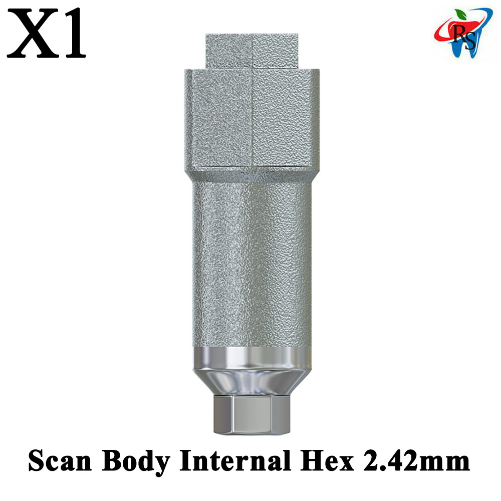 1pcs Prosthetic Scan Body Abutment Internal Hex 2.42mm Titanium Dental Post 3D