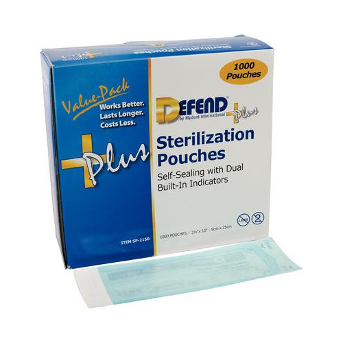 Mydent SP2150 Defend Self-Sealing Sterilization Pouches 3.5″ X 10″ 1000/Bx