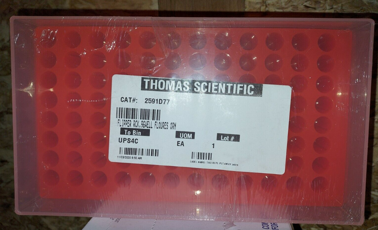 Thomas Scientific 96-Well Flipper Microtube Rack Reversible CAT # 2591D77