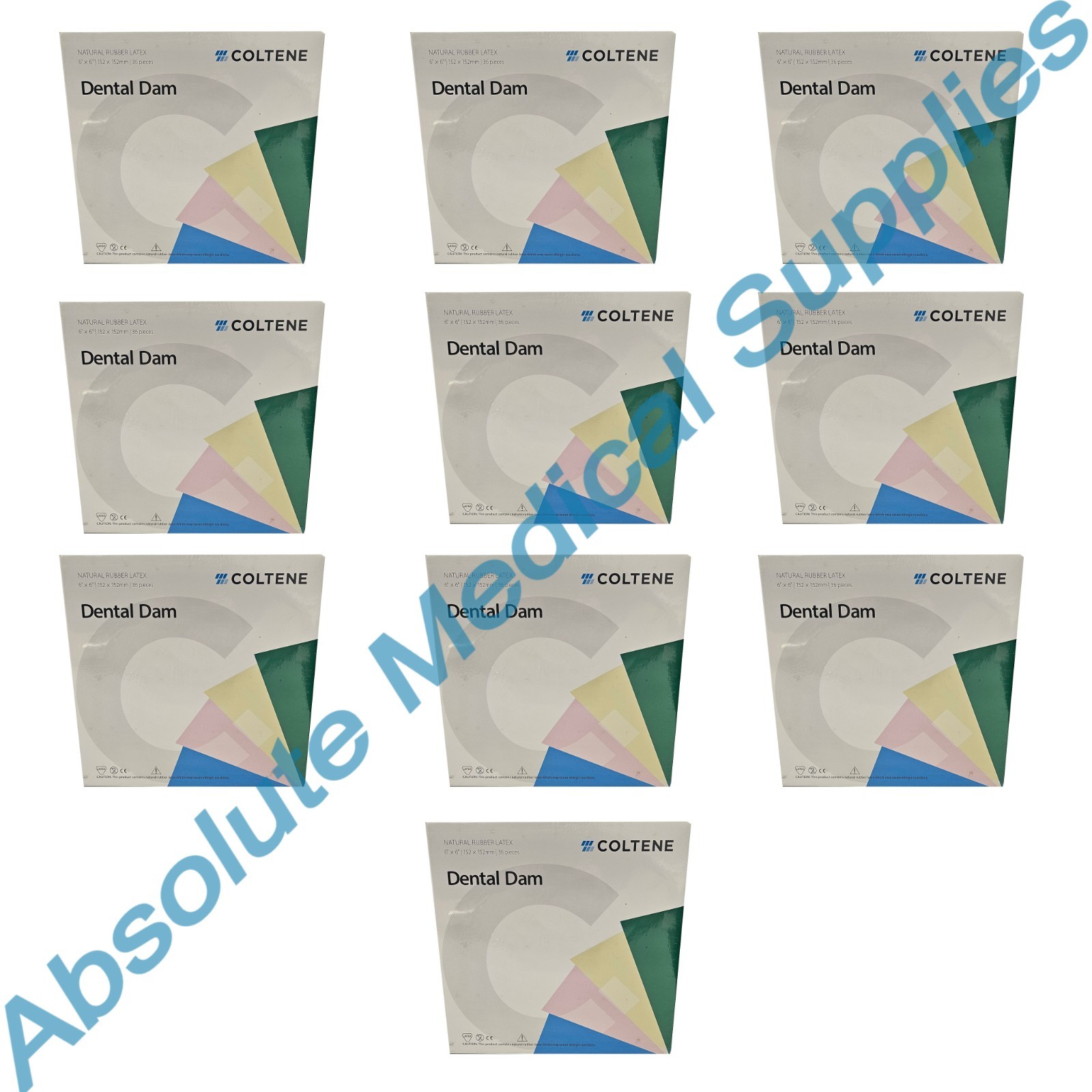 *360-Pieces* Coltene Hygenic Dental Dam 6″ x 6″ Latex Medium Blue H03530