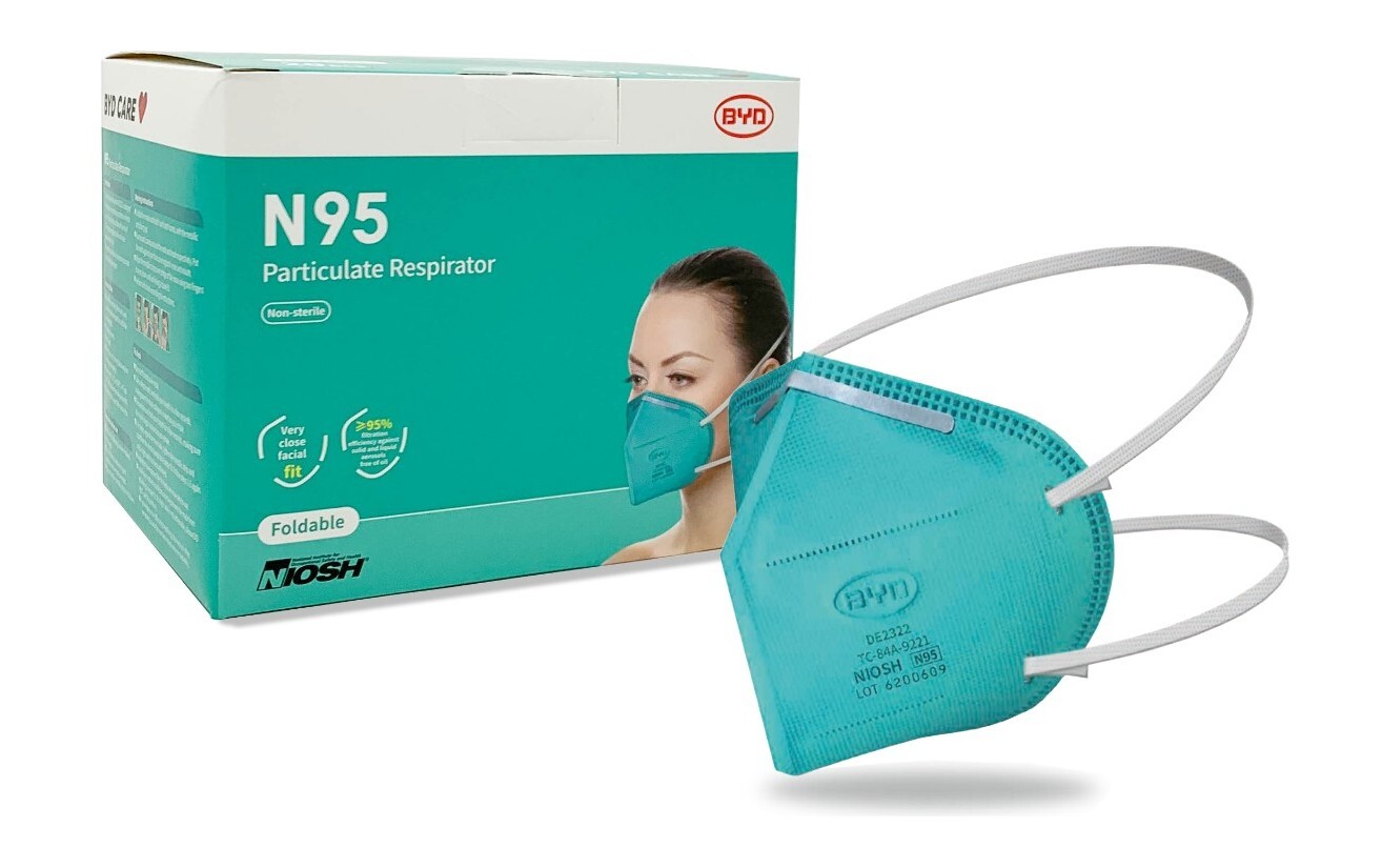 Case Lot of 960 PCS DE2322 NIOSH N95 BYD Particulate Respirators Masks