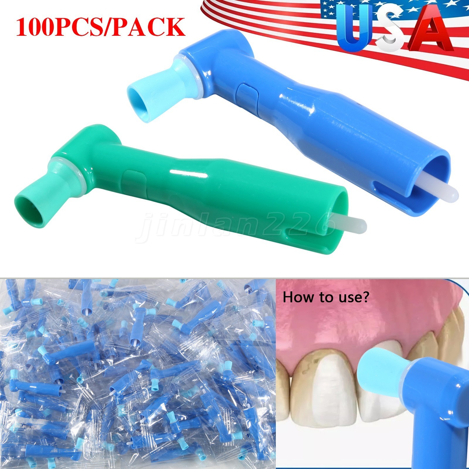 100 Dental Prophy Angles Soft Cup, Disposable & Latex Free, Premium Quality 105°