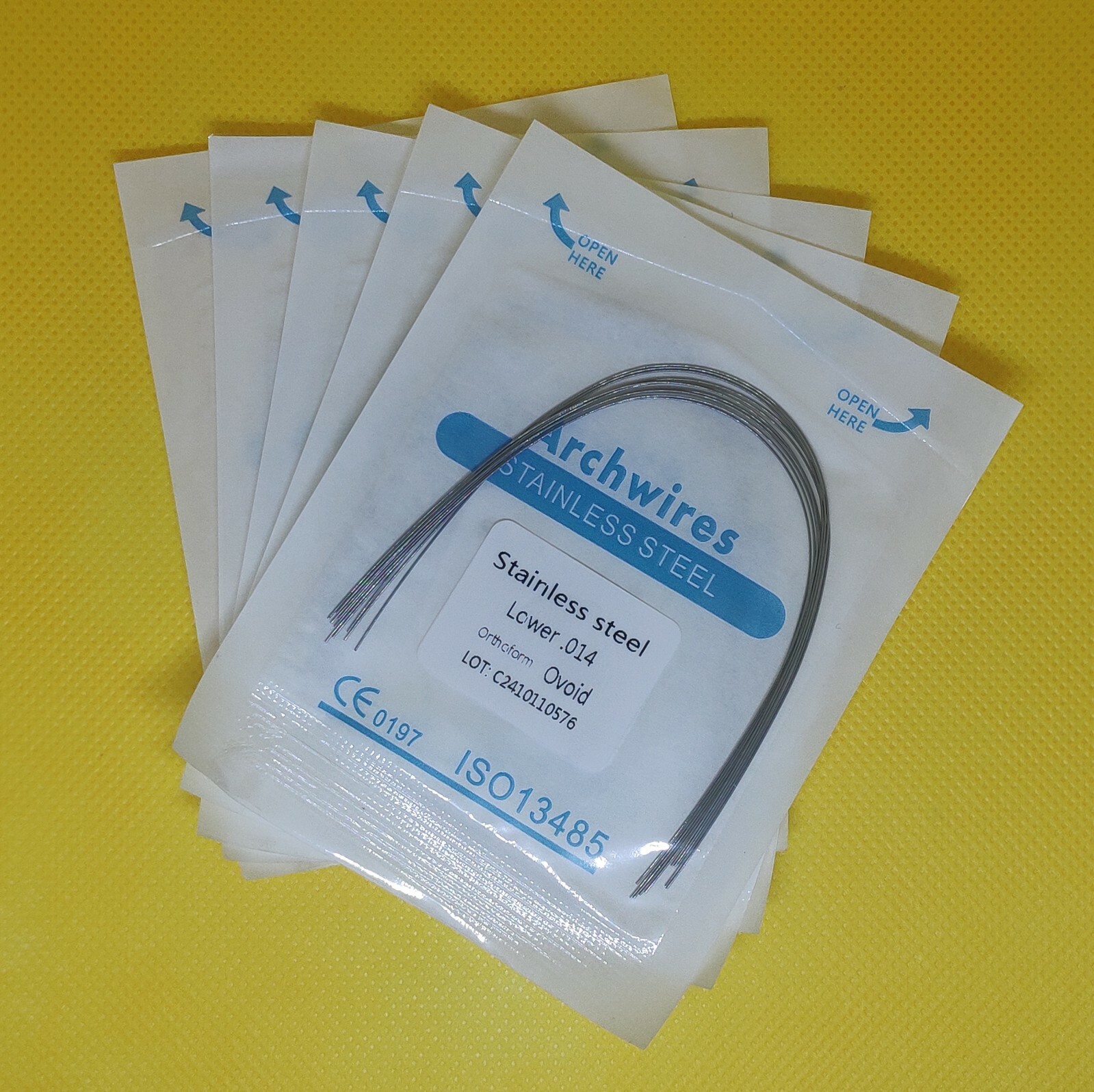 1 Pack 10Pcs Dental Orthodontic Arch Wires Stainless Steel Round Ovoid Form