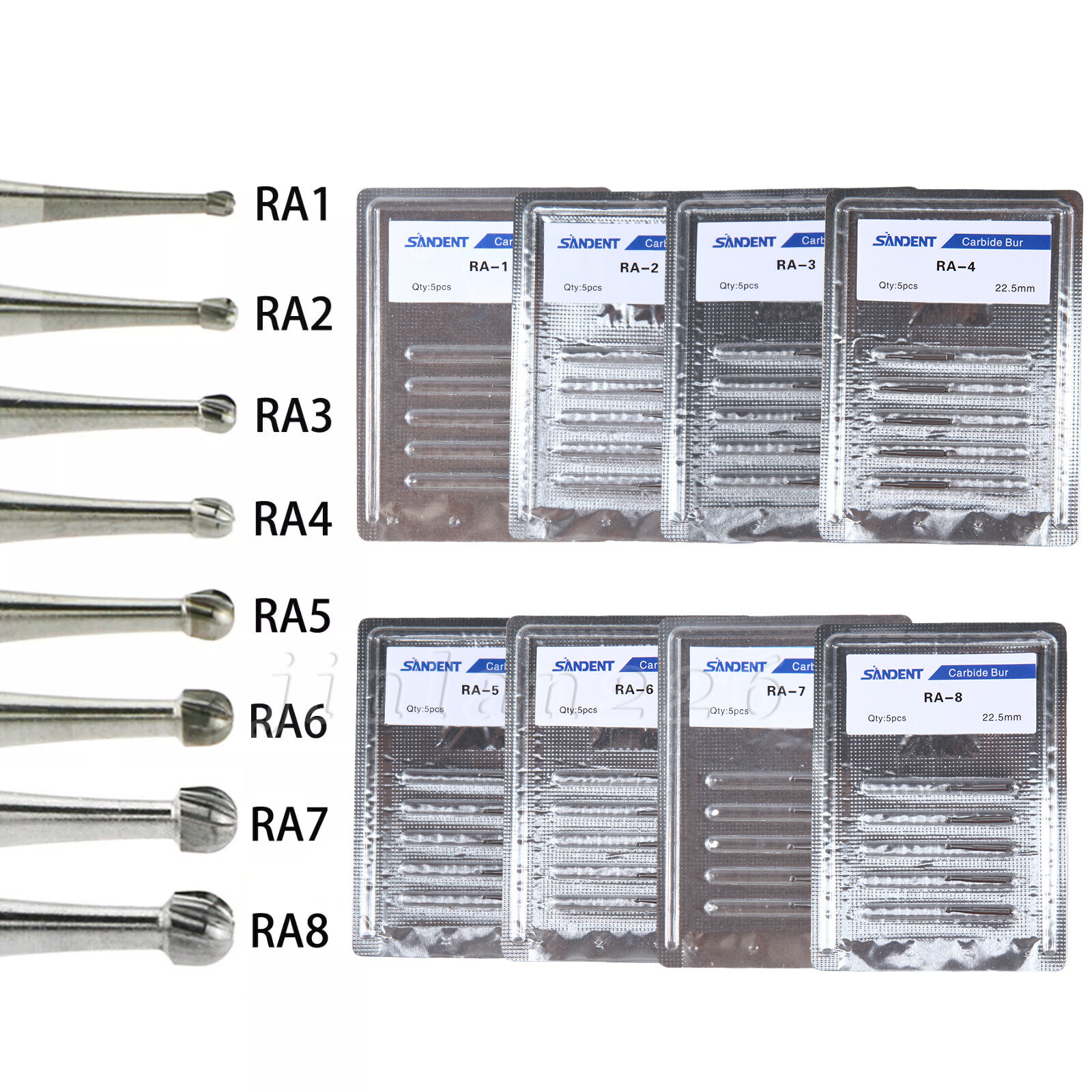 Dental Tungsten Carbide Burs Round Latch RA 1 2 3 4 5 6 7 8 Low Speed