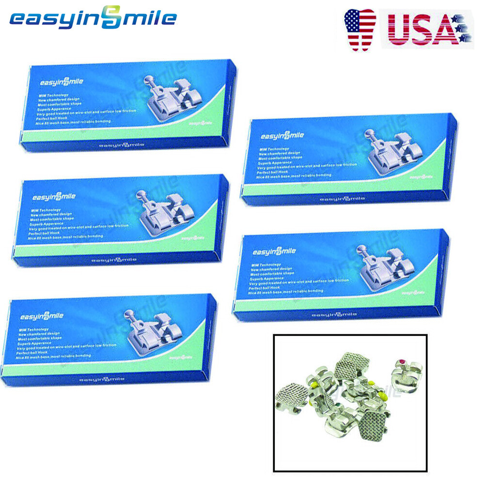 5sets Dental Orthodontic Metal Brackets Braces Mini Roth/mbt 3 4 5 Hooks 022