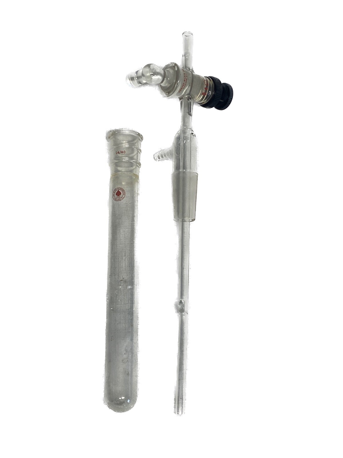 KONTES ACE Glass 24/40 Separable Vacuum Trap 15″ OAH 206mm Below Joint 28mm OD B