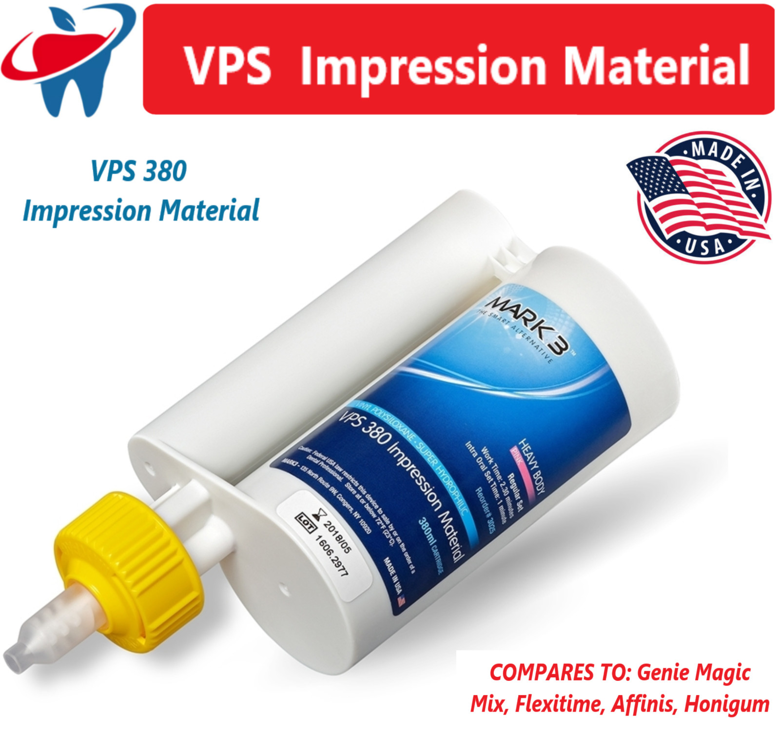 Dental PVS 380ml VPS Impression Material Heavy Body Regular Set- Honigum Type
