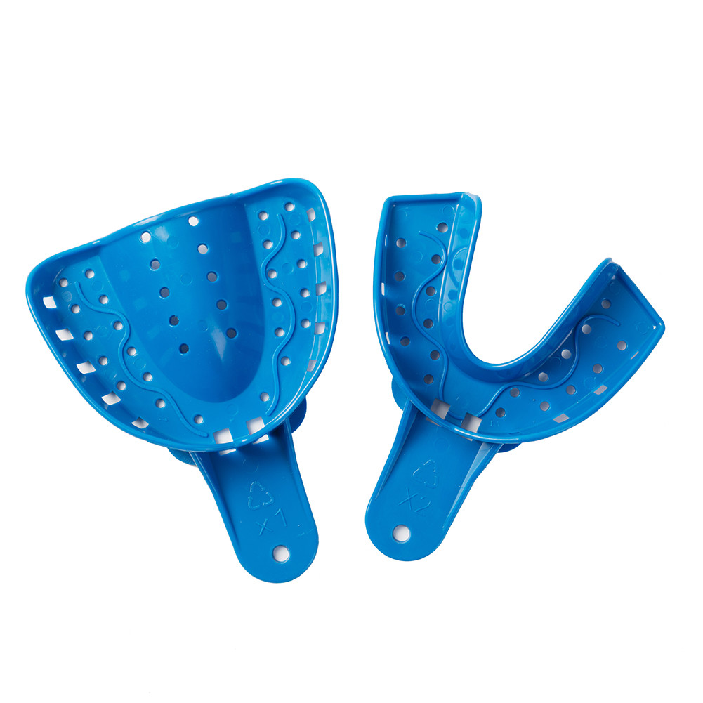 12pcs Dental Impression Tray Perforated Plastic Upper Lower S M L XL Durable